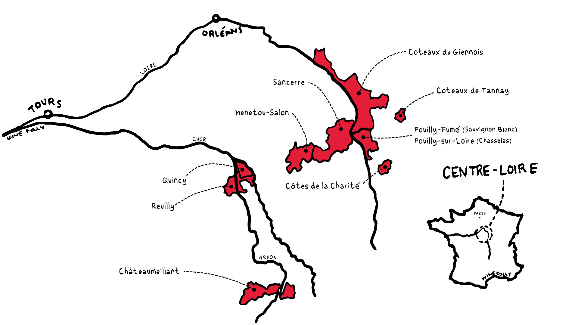 Centre-Loire Wine Map